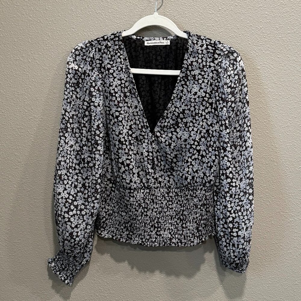 Abercrombie & Fitch Rouched Blouse (Floral, S)